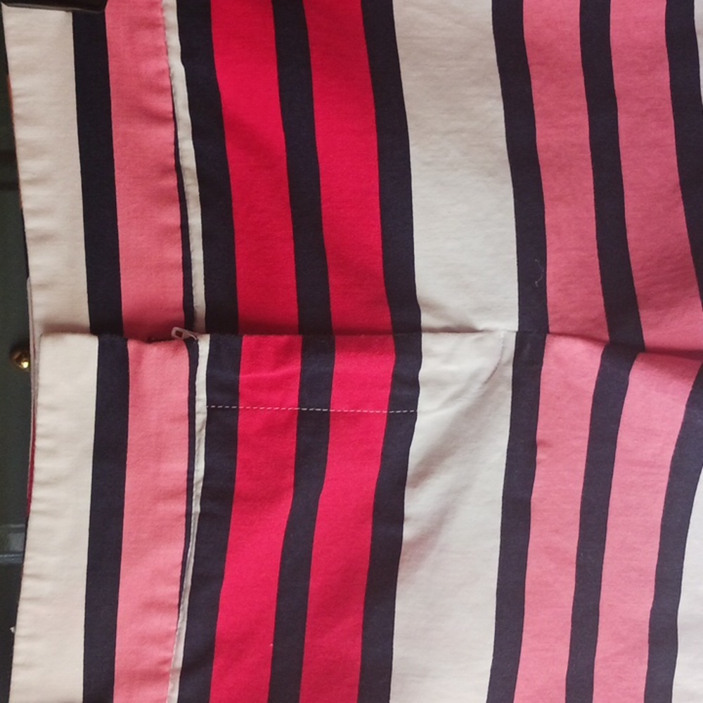 New York & Co Striped Shorts Orange Red Pink White Cotton Women's Size 8 - Picture 6 of 9